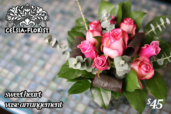 celsia sweet heart arrangement